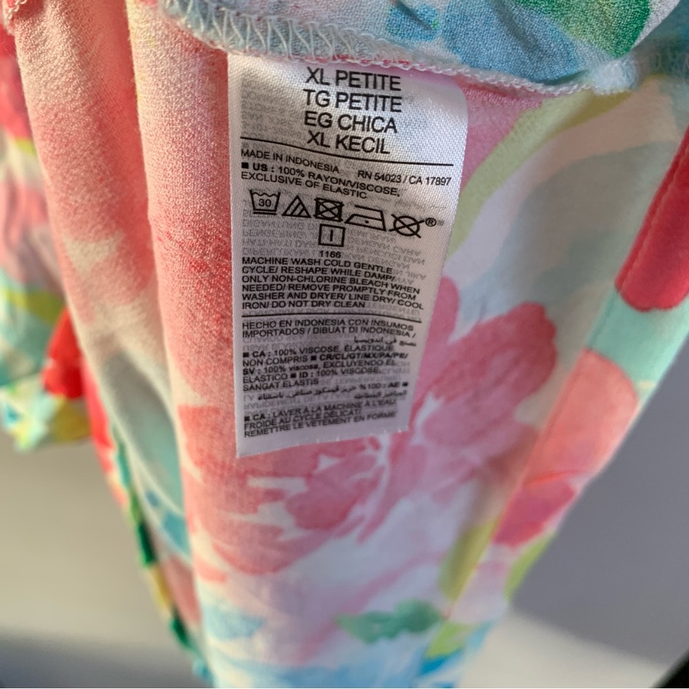 Floral Midi Dress Tropical Spaghetti Straps Sleeveless Old Navy XL Petite - Picture 6 of 6